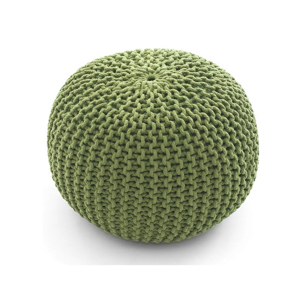 Pouf tricot vert