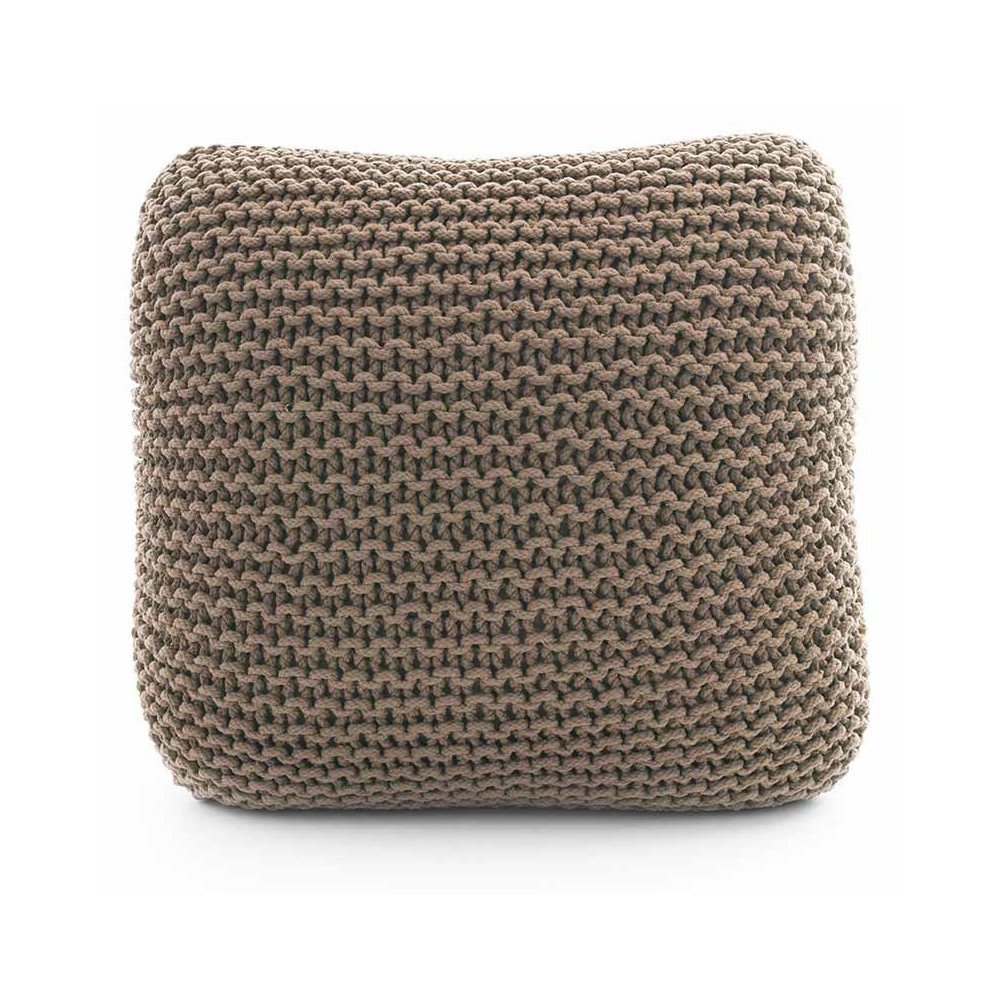 Coussin de sol tricot taupe Coussin de sol tricot taupe