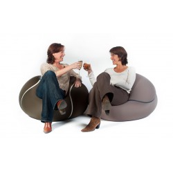 pouf balles marron
