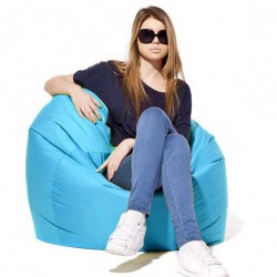 Pouf bleu poire