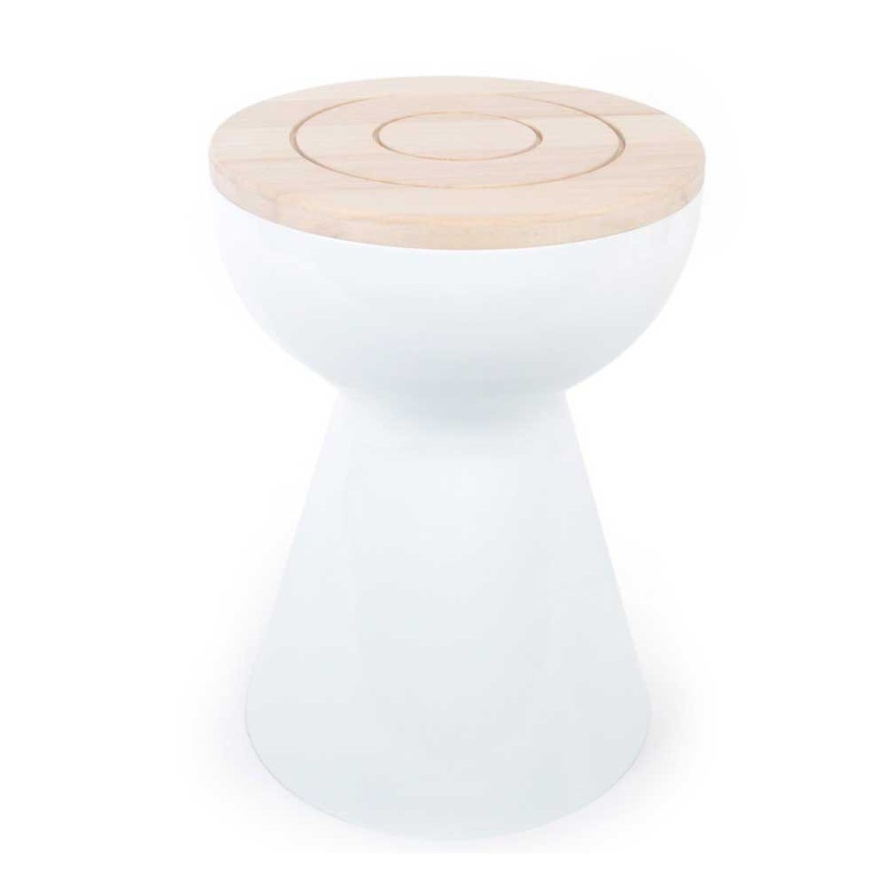 Tabouret-table blanc bois XL Boom Tabouret-table blanc bois XL Boom