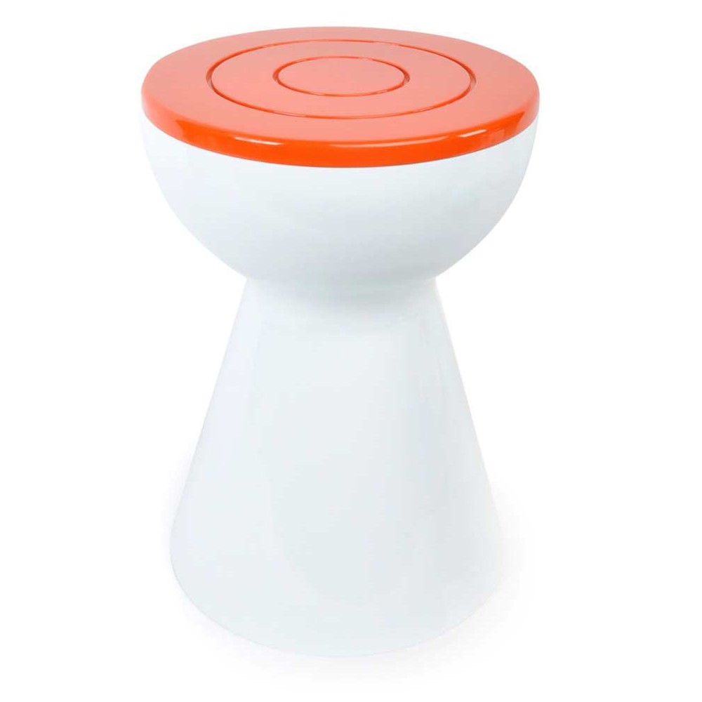 Tabouret vintage orange et blanc Tabouret vintage orange et blanc