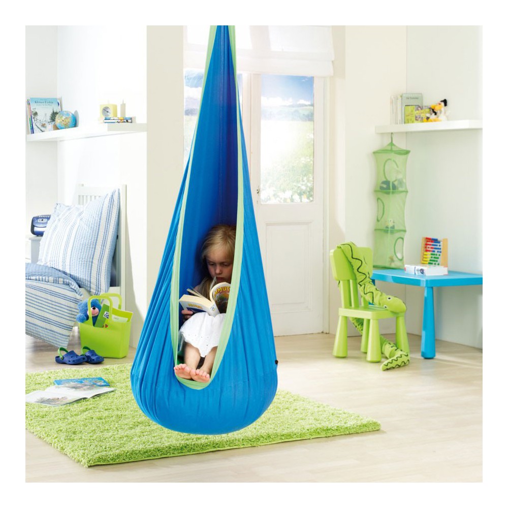 Hamac nid bleu à suspendre pour enfant – En vente sur Pouf-Design