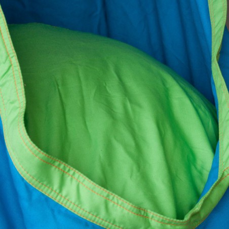Toile Hamac Simple Raye Vert Orange Bleu