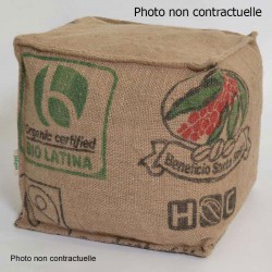 Pouf cube toile jute recyclée