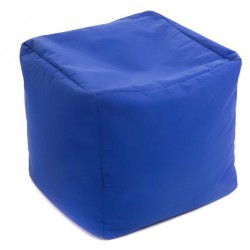 Pouf cube bleu