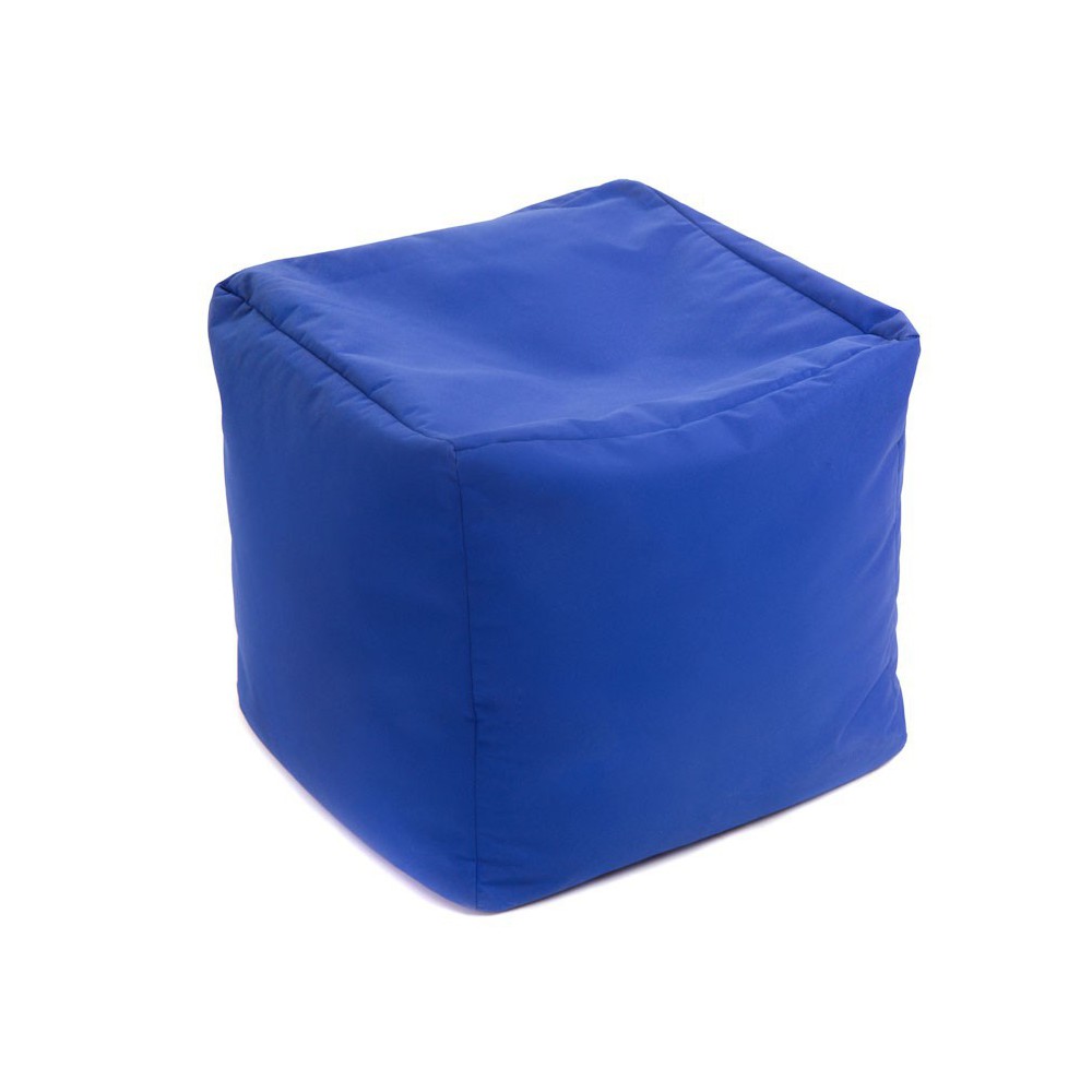 Pouf cube bleu