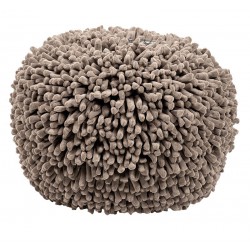 Pouf rond taupe polaire