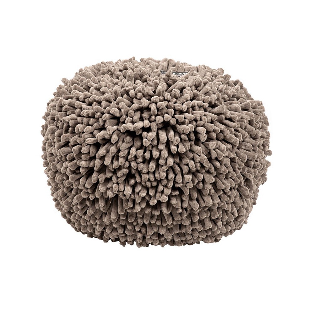 Pouf rond taupe polaire Pouf rond taupe polaire