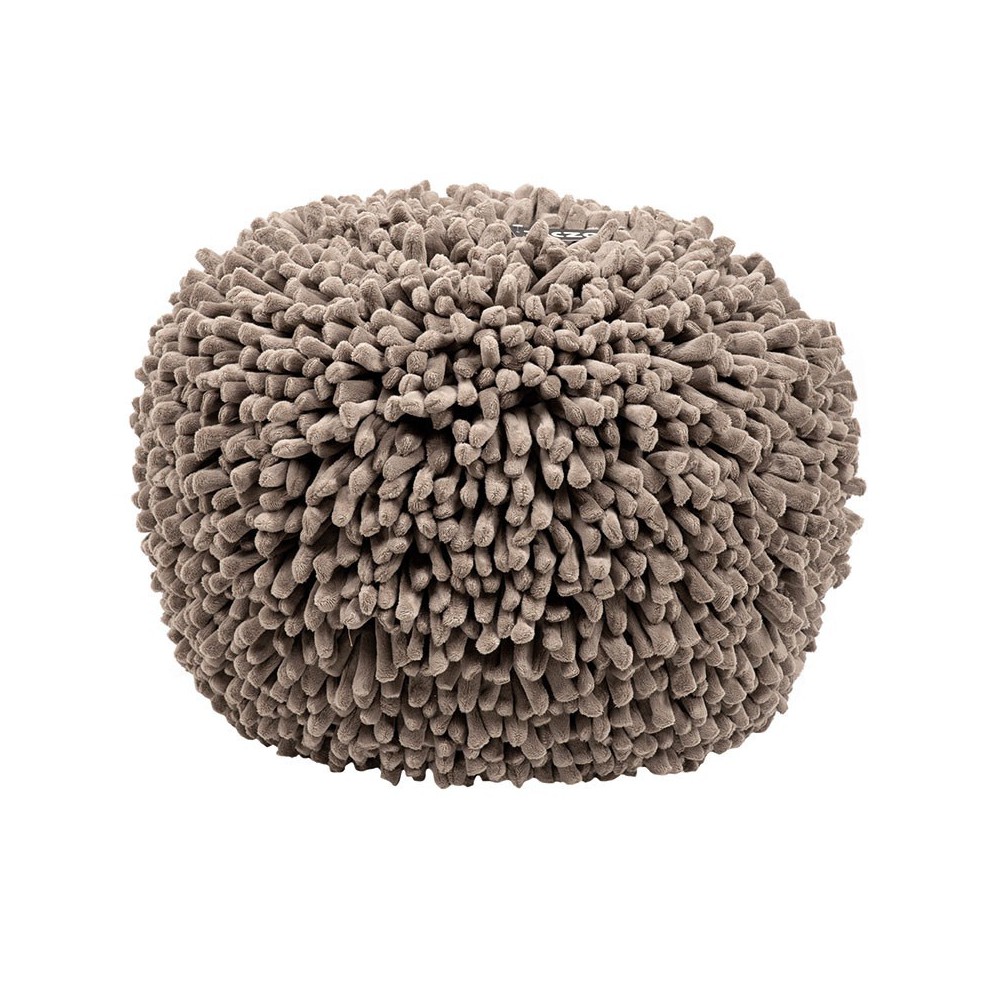 Pouf rond taupe polaire