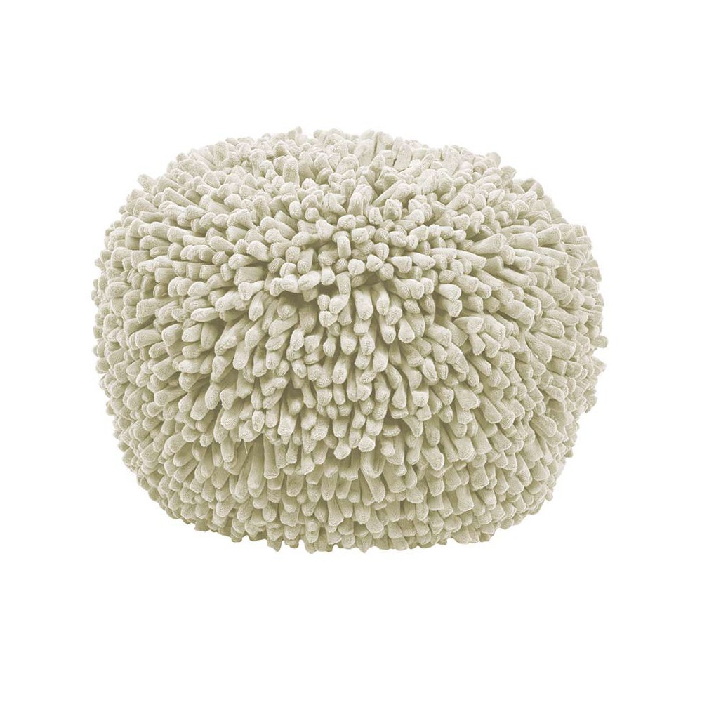 Pouf blanc rond très doux Pouf blanc rond très doux