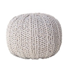 Pouf tricot blanc