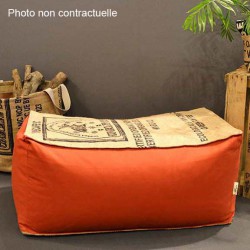 Banquette orange ent toile de jute recyclée