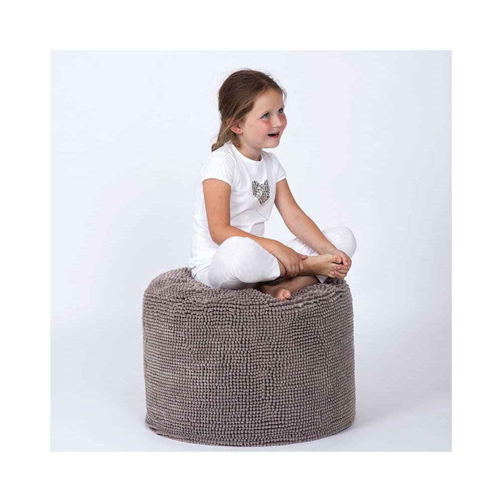 Pouf rond taupe Tiseco Pouf rond taupe Tiseco