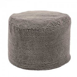 Pouf rond Shaggy taupe
