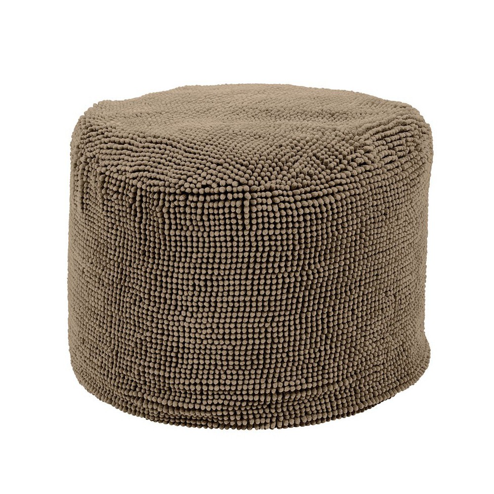 Pouf rond beige shaggy Pouf rond beige shaggy