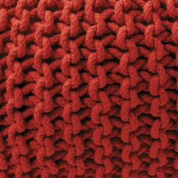 pouf tricot maille rouge