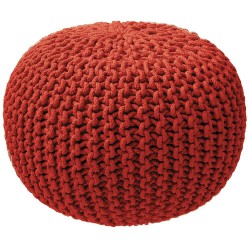 Pouf tricot rouge