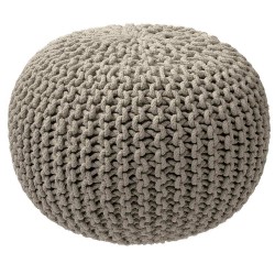 Pouf tricot taupe