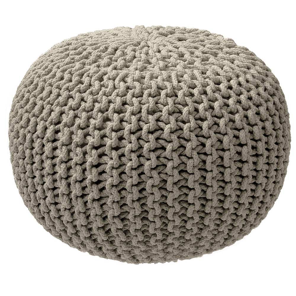 Pouf tricot taupe Pouf tricot taupe