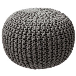 Pouf tricot gris