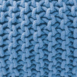 Pouf maille bleu