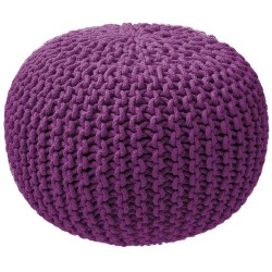 Pouf tricot violet