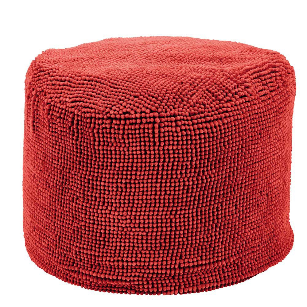Pouf rond rouge vif Pouf rond rouge vif