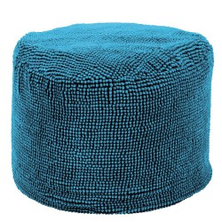 Pouf rond bleu tiseco