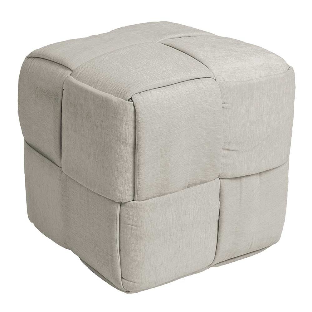 Pouf carré coton gris Zic Zac