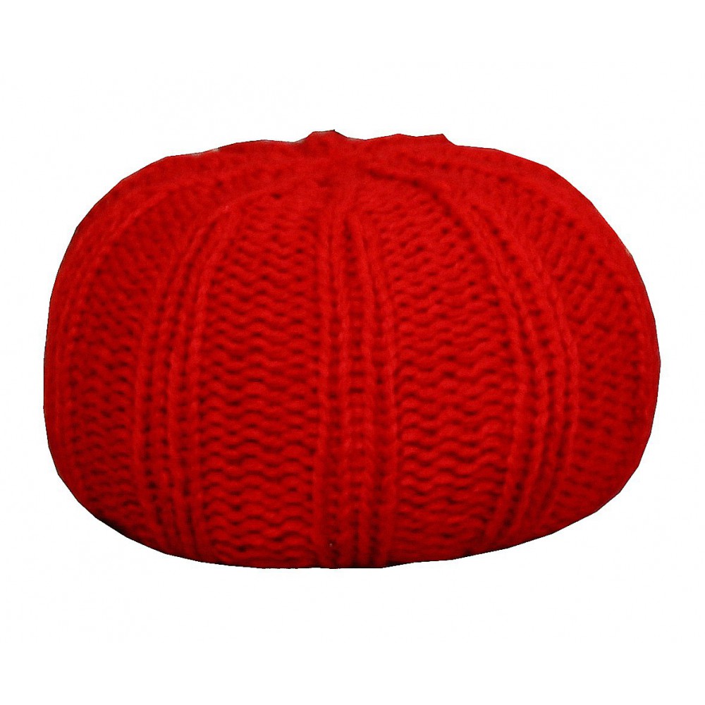 Pouf tricot rouge Pouf tricot rouge