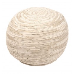 Pouf rond doux beige sable