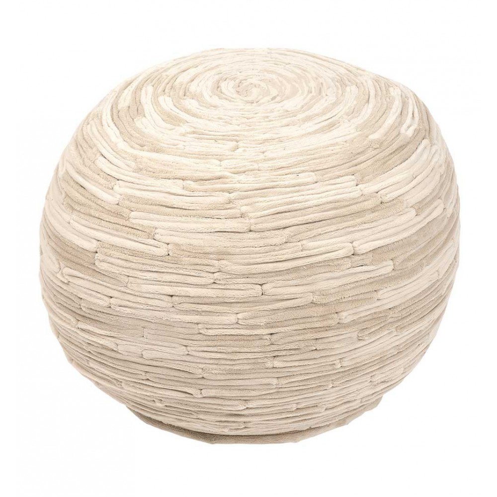 Pouf rond doux beige sable Pouf rond doux beige sable