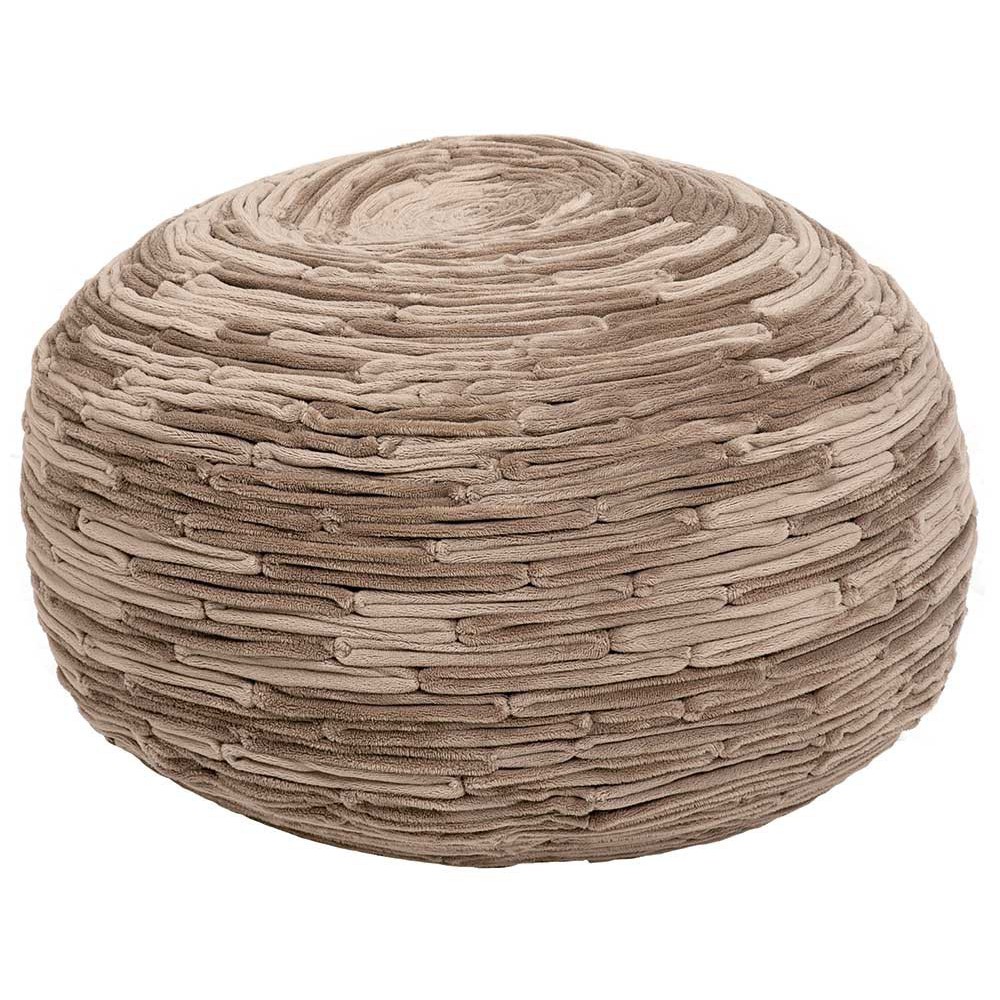 Pouf rond taupe doux