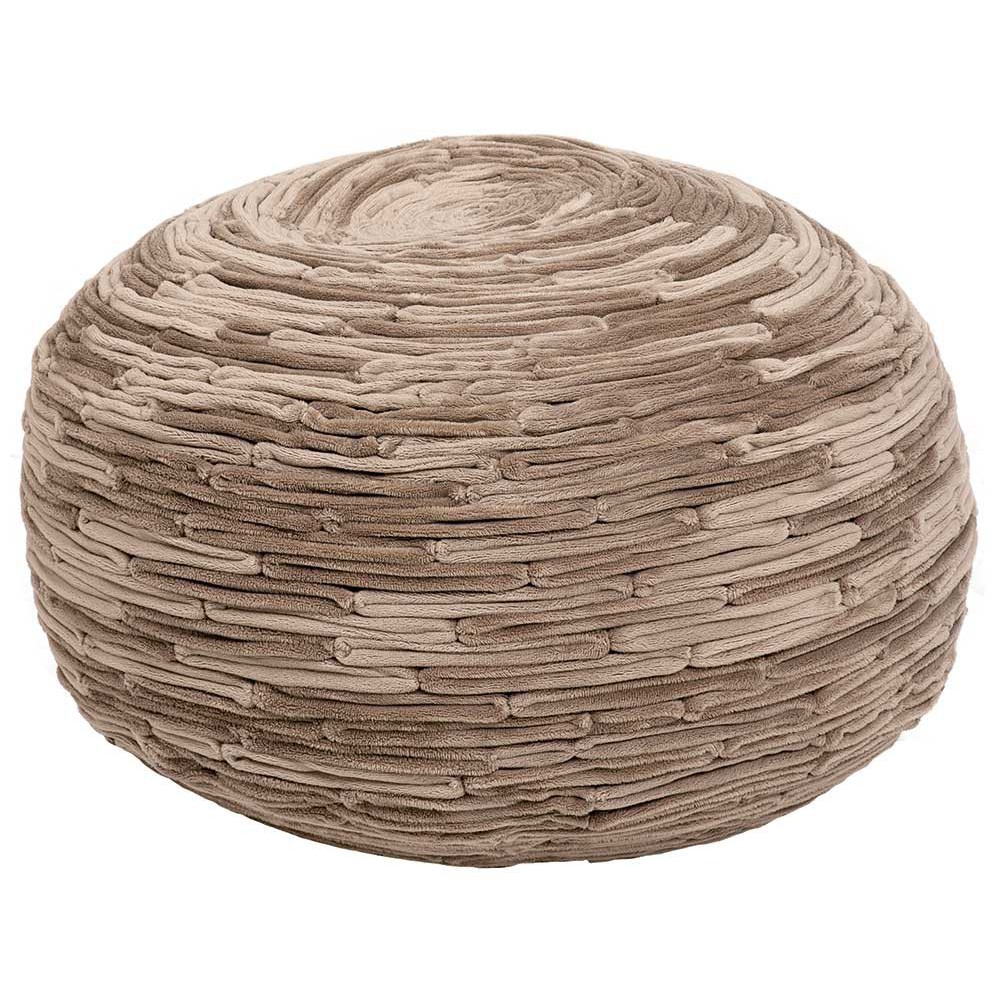 Pouf rond taupe doux Pouf rond taupe doux