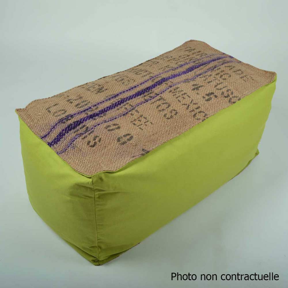 Banquette coton vert et toile de jute recyclée Banquette coton vert et toile de jute recyclée
