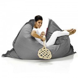 Pouf gris Fatboy coton doux