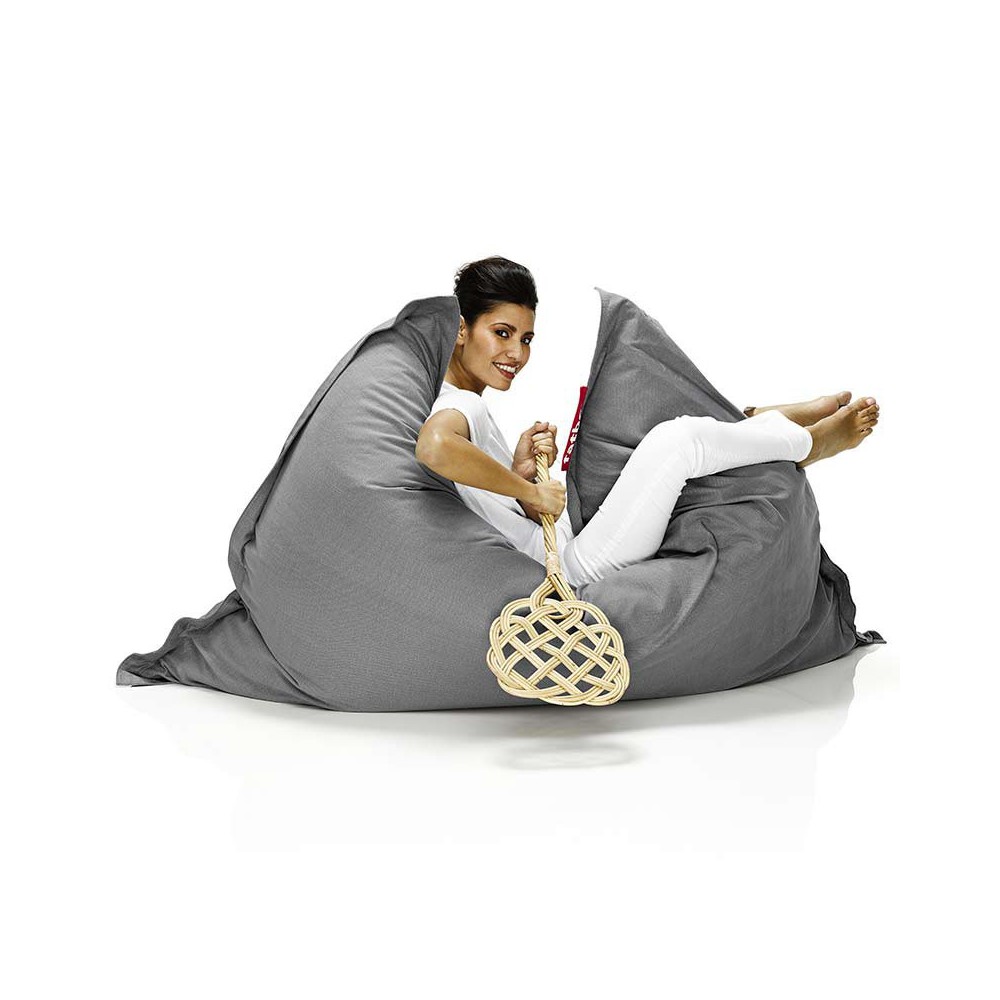 Pouf gris Fatboy coton doux Pouf gris Fatboy coton doux