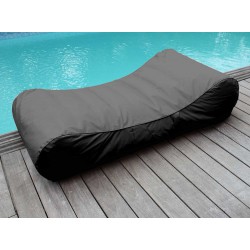 Chaise longue piscine gris foncé