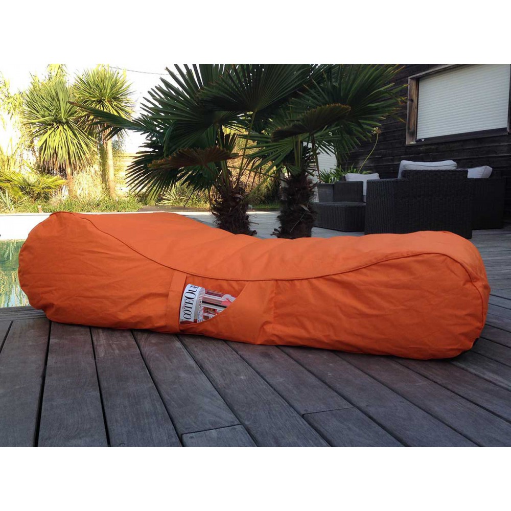 Grand pouf piscine orange Sitinpool Wave confortable et résistant