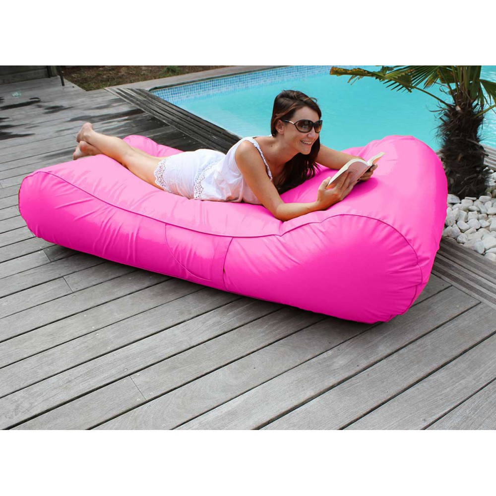 Chaise longue flottante pour piscine couleur rose fuchsia - Pouf Design