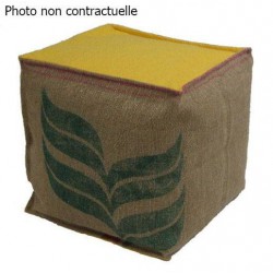 Pouf carré jaune lilokawa