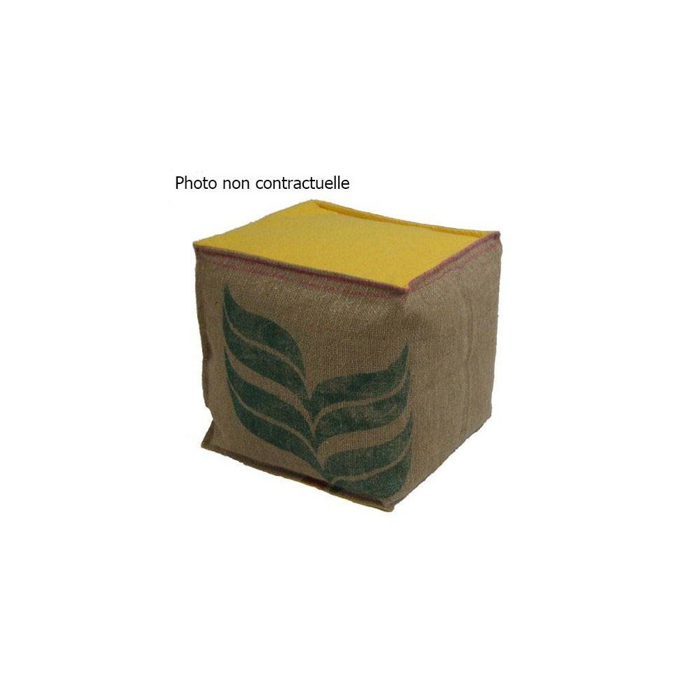 Pouf carré jaune lilokawa Pouf carré jaune lilokawa