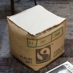 Pouf beige cube
