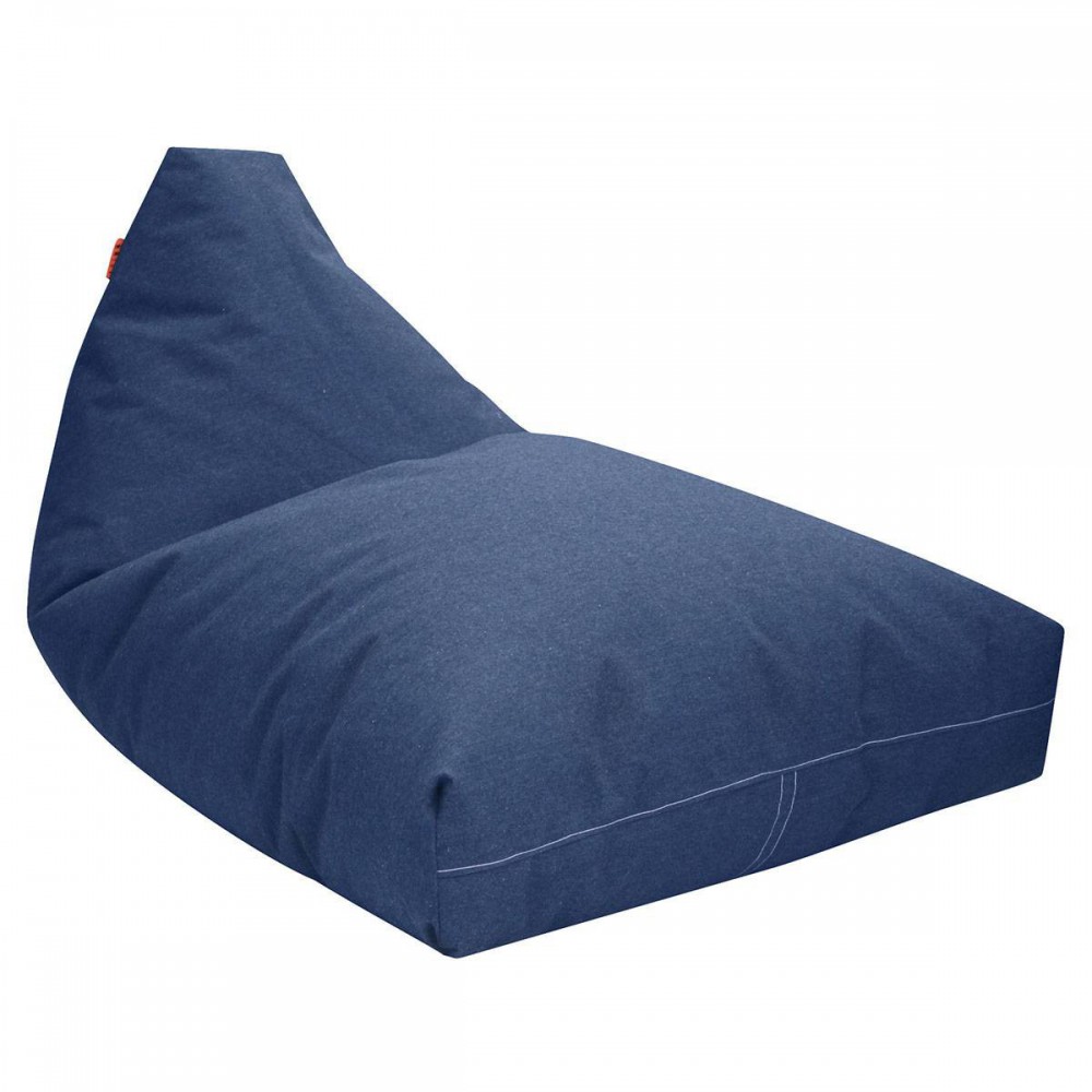 Pouf bleu jean allongé Pouf bleu jean allongé