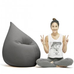 Pouf gris foncé moelleux