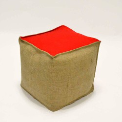 Pouf écologique rouge