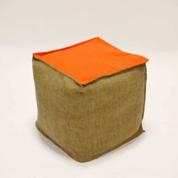 Pouf salon orange