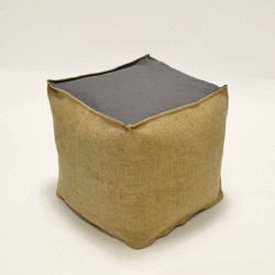 Pouf carré gris