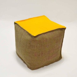 Pouf jaune naturel